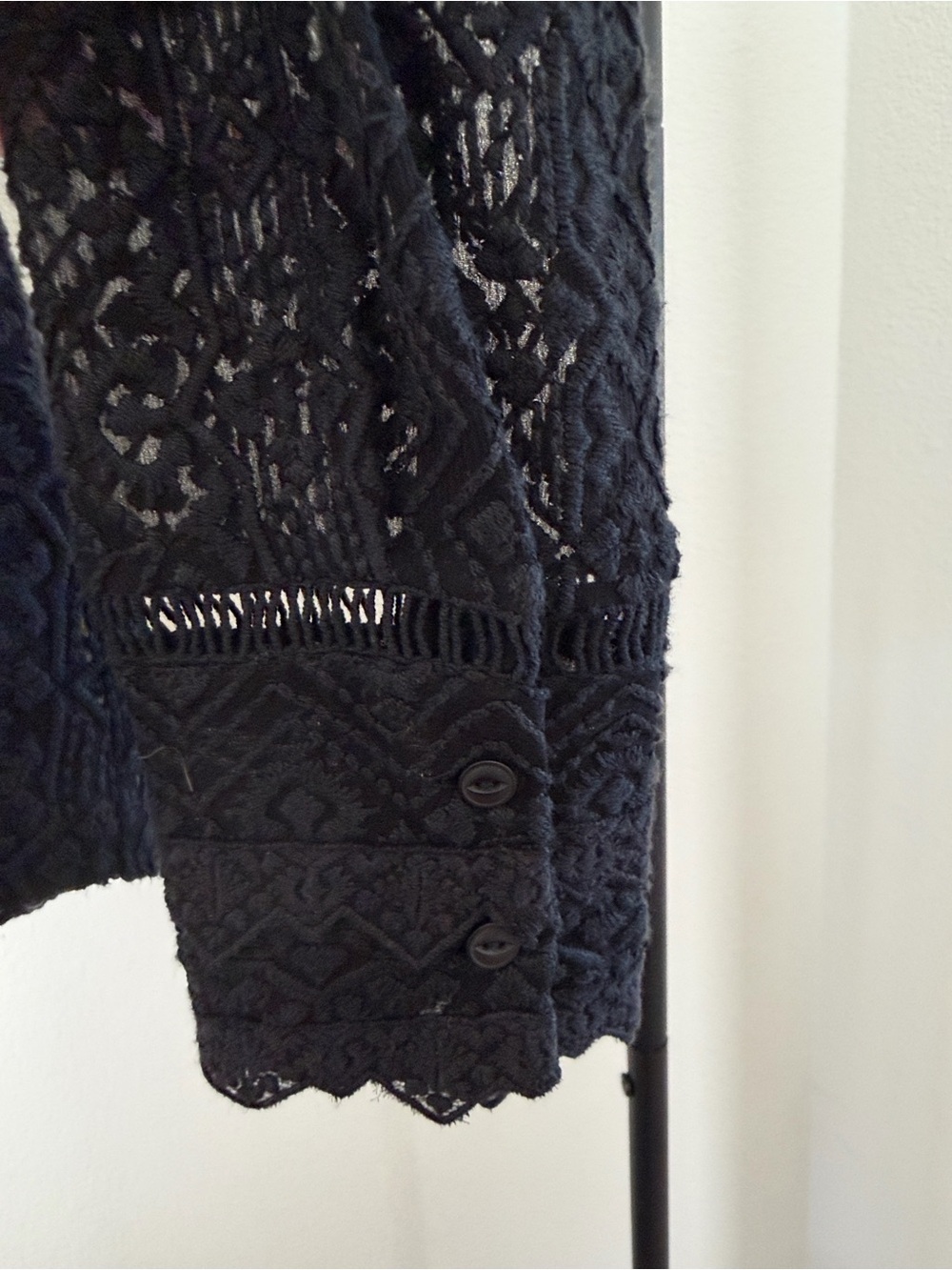 Rebecca Taylor Black Lace V-Neck Blouse - Picture 3 of 4